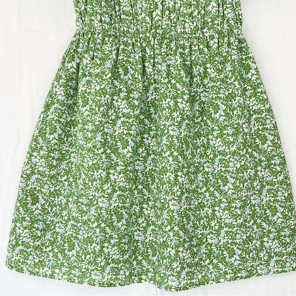 NWT Needii Meredith Green Floral Puff Sleeve Mini Dress Sz M Milkmaid - Picture 7 of 16